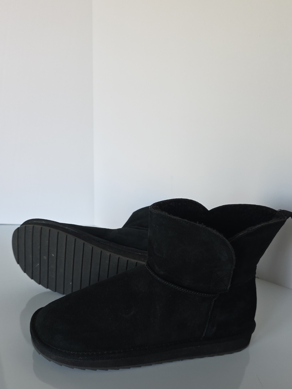 Lands' End Black Suede Ankle Booties